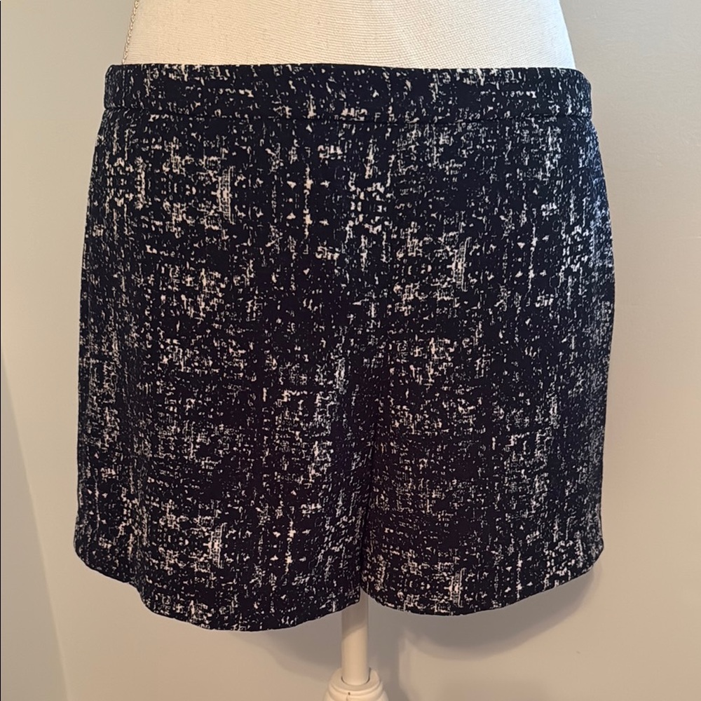 Women's Navy and White Patterned Shorts with pockets!